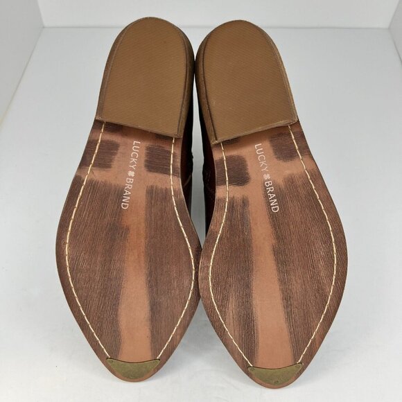 Lucky Brand Womens LK-Caelyn Tortoise Brown Leather Bootie Size 10M Ankle Boots - Picture 8 of 9